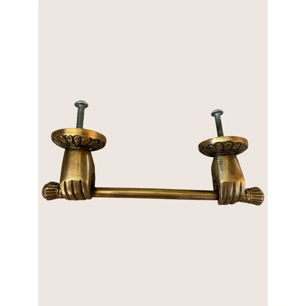 🤏 ANTHRO HOME NELLIE HAND HERITAGE DECORATIVE HANDLE BRASS KNOB PULL 6" LENGTH - Picture 5 of 6